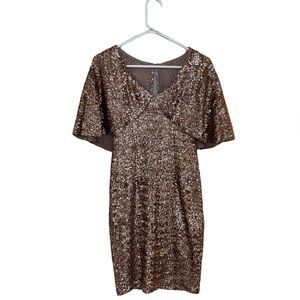 Alex Evenings Rose Gold Sequin Dress